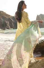 Summer Dream By Manara Unstitched Lawn Embroidered 3 Piece Suit - MNMSDRL-06- Golden Haze-Summer Collection