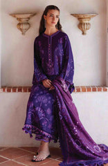 Luxury Lawn By Farah Talib Aziz Unstitched Lawn Embroidered 3 Piece Suit - FTALXL-06- Vicenta Violet - Summer Collection