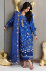 Festive Lawn By Qalamkar Unstitched Lawn Embroidered 3 Piece Suit  - QLMFSTL-06-Emina - Summer Collection