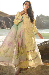 Summer Dream By Manara Unstitched Lawn Embroidered 3 Piece Suit - MNMSDRL-06- Golden Haze-Summer Collection