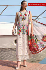 Luxury Lawn By Maria B Unstitched Lawn Embroidered 3 Piece Suit - MBLXL-10A- Summer Collection