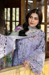 Chikankari by Elaf Unstitched Lawn Embroidered 3 Piece Suit - ELFCKL6B- Iris -Summer Collection