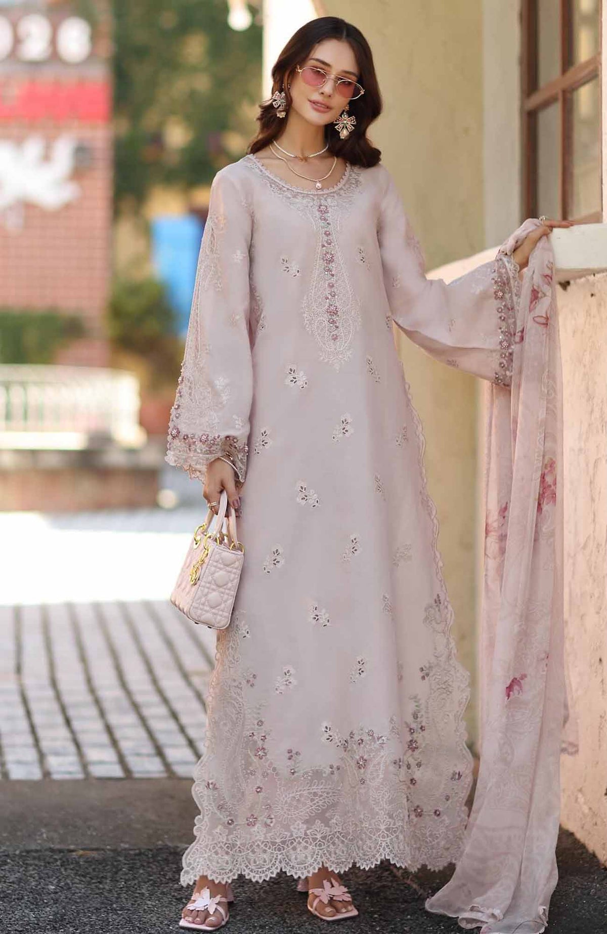 Noor Chikankari By Saadia Asad Unstitched Lawn Embroidered 3 Piece Suit - NSACKL-7A -  Summer Collection