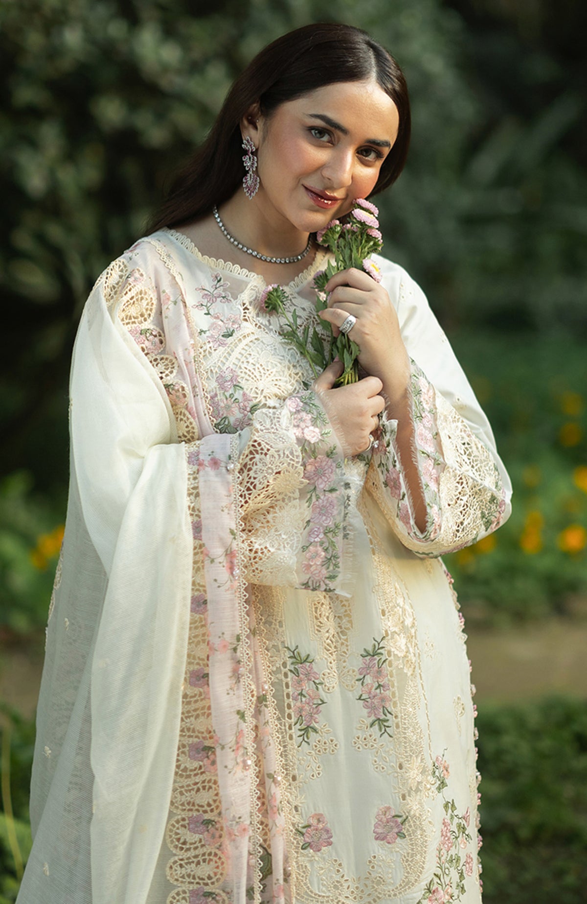 Luxury Lawn VoII By Elaf Unstitched Lawn Embroidered 3 Piece Suit - ELFLXL-7B- Sweet Talk - Summer Collection