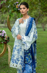 Bridgerton By Elaf Unstitched Lawn Printed 3 Piece Suit  - ELFBRGLP-7B- Fiori D' Avorio- Summer Collection