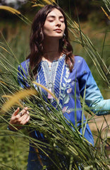 Solace Ombre Chikankari By Mushq Unstitched Lawn Embroidered 3 Piece Suit - MQHMSOCK- Moonlit Ease- Summer Collection