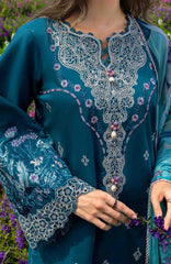 The Secret Garden - Hemline By Mushq Unstitched Lawn  Embroidered 3 Piece Suit MQHMSGL - 07 - Emerald Fern -  Summer Collection