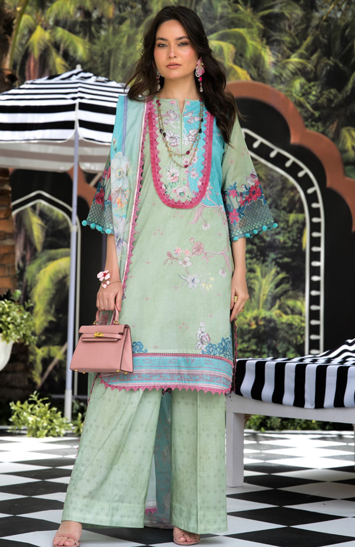 Luxury Lawn By Regalia Unstitched  Lawn Embroidered 3 Piece Suit  - RGLASIBLXL-01-Ayla Glow- Summer Collection