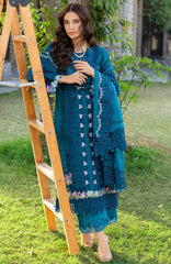 Luxury By Elaf Unstitched Lawn Embroidered 3 Piece Suit - ELFLXL-6- Sapphire - Summer Collection