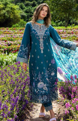 The Secret Garden - Hemline By Mushq Unstitched Lawn  Embroidered 3 Piece Suit MQHMSGL - 07 - Emerald Fern -  Summer Collection