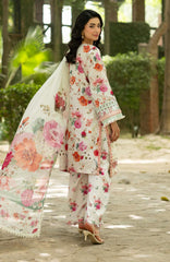 Signature Vol- II By Elaf Unstitched Lawn Embroidered 3 Piece Suit - ELFSGNV2-4A- Claire - Summer Collection