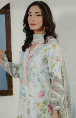 Summer Dream By Manara Unstitched Lawn Embroidered 3 Piece Suit - MNMSDRL-07- White Guara-Summer Collection