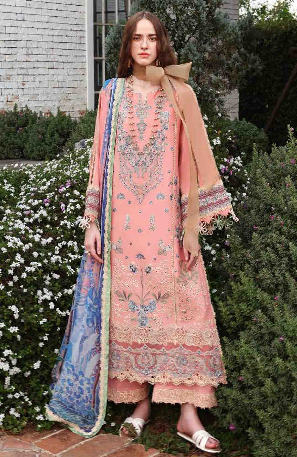 Belle Saison by Esmel Unstitched Lawn Embroidered 3 Piece Suit - ESLBLS-10- Zelle - Summer Collection