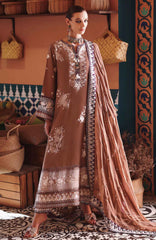 Nuvera Hemline By Mushq Unstitched Raw Silk Embroidered 3 Piece Suit MQHMNVF7-Sally- Festive Collection