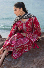 Siraa Lawn by Sadaf Fawad Khan Embroidered Suit Unstitched 3 Piece - SFKSIL07- Laal - Summer Collection