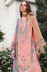 Belle Saison by Esmel Unstitched Lawn Embroidered 3 Piece Suit - ESLBLS-10- Zelle - Summer Collection