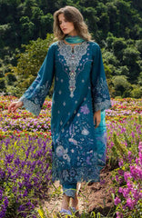 The Secret Garden - Hemline By Mushq Unstitched Lawn  Embroidered 3 Piece Suit MQHMSGL - 07 - Emerald Fern -  Summer Collection