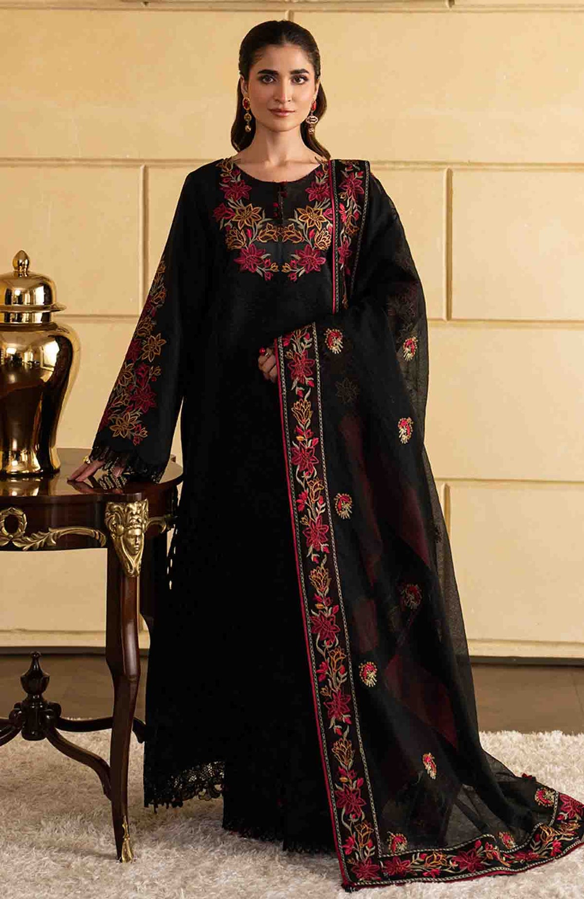 Carnation By Rang Rasiya  Unstitched  Lawn Embroidered 3 Piece Suit RRCRTL-07- Ezra- Summer Collection