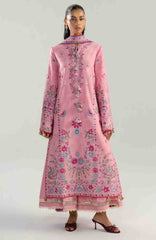 Zan By Hussain Rehar Unstitched Lawn Embroidered 3 Piece Suit -HRZANLXL-11- Pembe- Summer Collection
