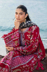 Siraa Lawn by Sadaf Fawad Khan Embroidered Suit Unstitched 3 Piece - SFKSIL07- Laal - Summer Collection