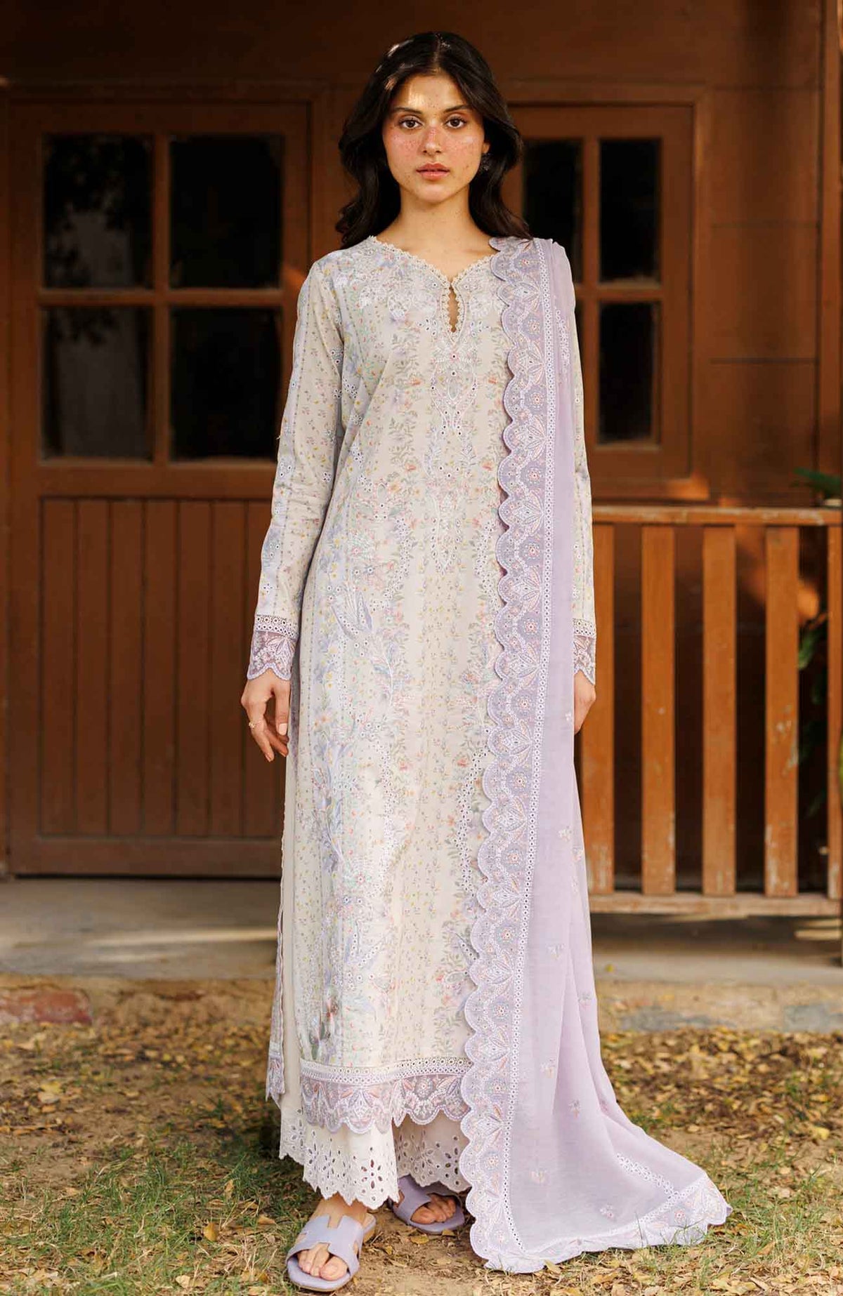 Summer Together  by Afrozeh Unstitched Lawn Embroidered 3 Piece Suit - AFRSTGL-03- Solayne - Summer Collection