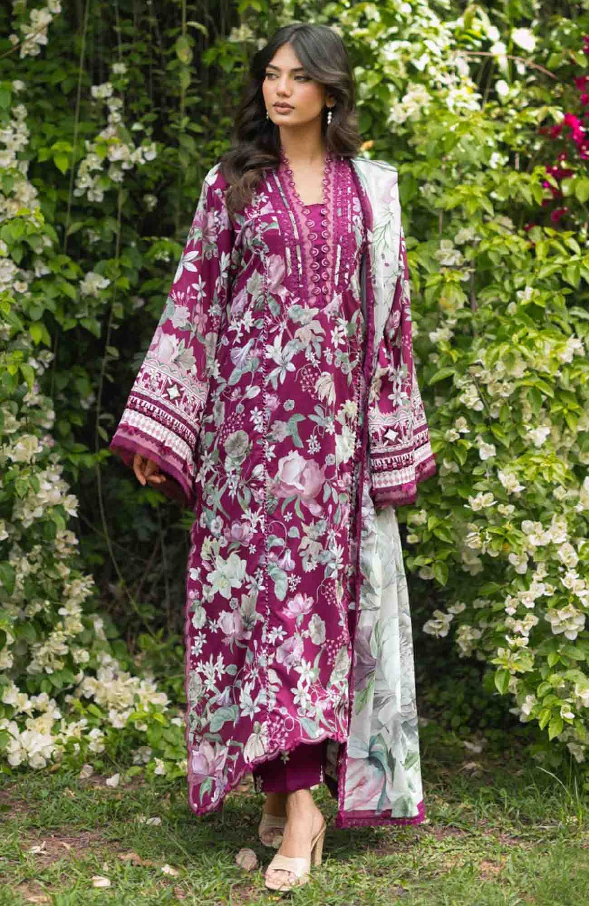 Bridgerton By Elaf Unstitched Lawn Printed 3 Piece Suit  - ELFBRGLP-4B- Dolce Rosa- Summer Collection