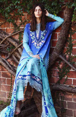 Solace Ombre Chikankari By Mushq Unstitched Lawn Embroidered 3 Piece Suit - MQHMSOCK- Moonlit Ease- Summer Collection