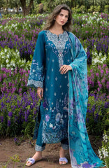 The Secret Garden - Hemline By Mushq Unstitched Lawn  Embroidered 3 Piece Suit MQHMSGL - 07 - Emerald Fern -  Summer Collection