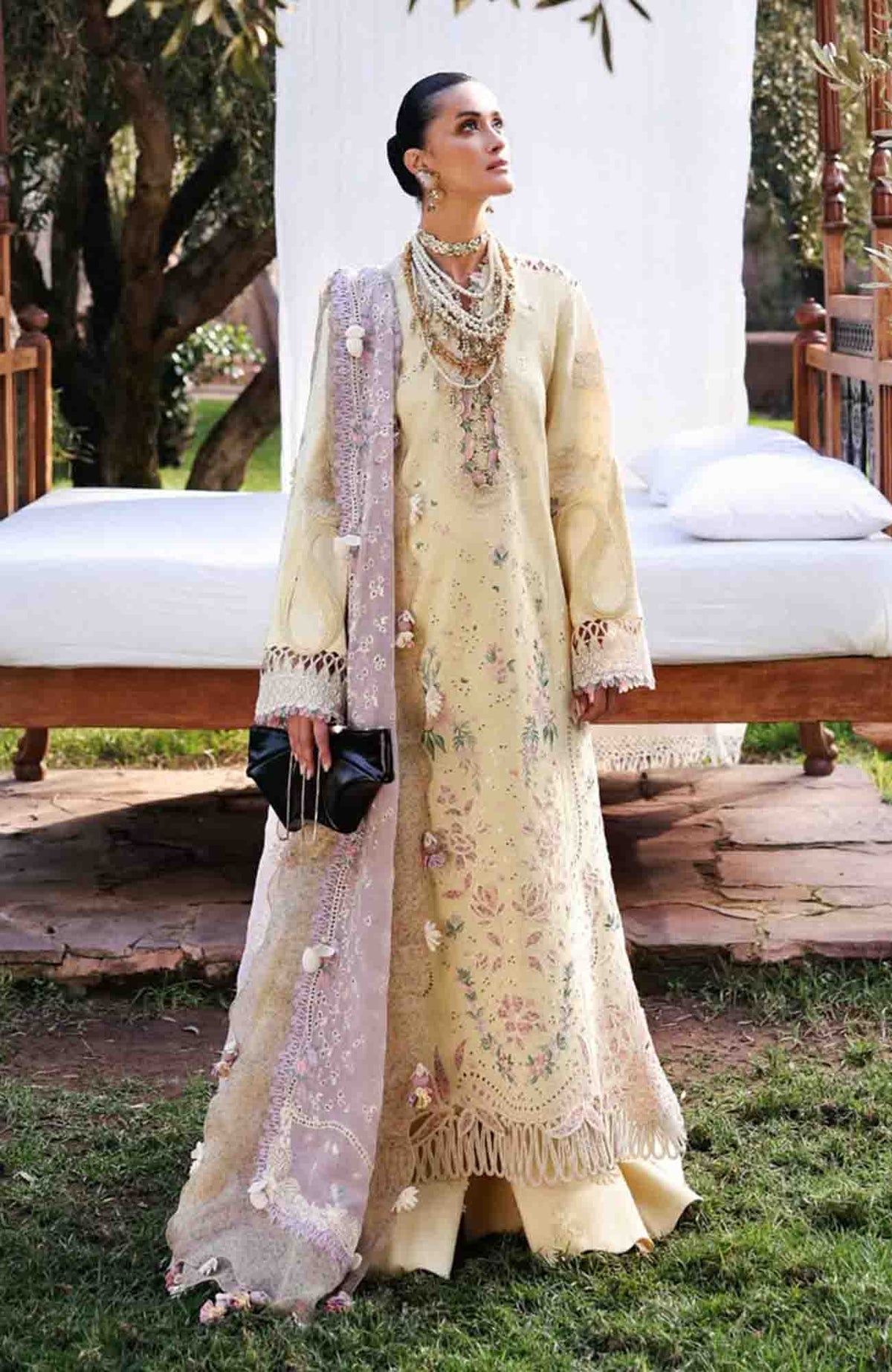 Reine Luxury By Republic Unstitched Lawn Embroidered 3 Piece Suits- RPRLXL-7B- Lumi- Summer Collection