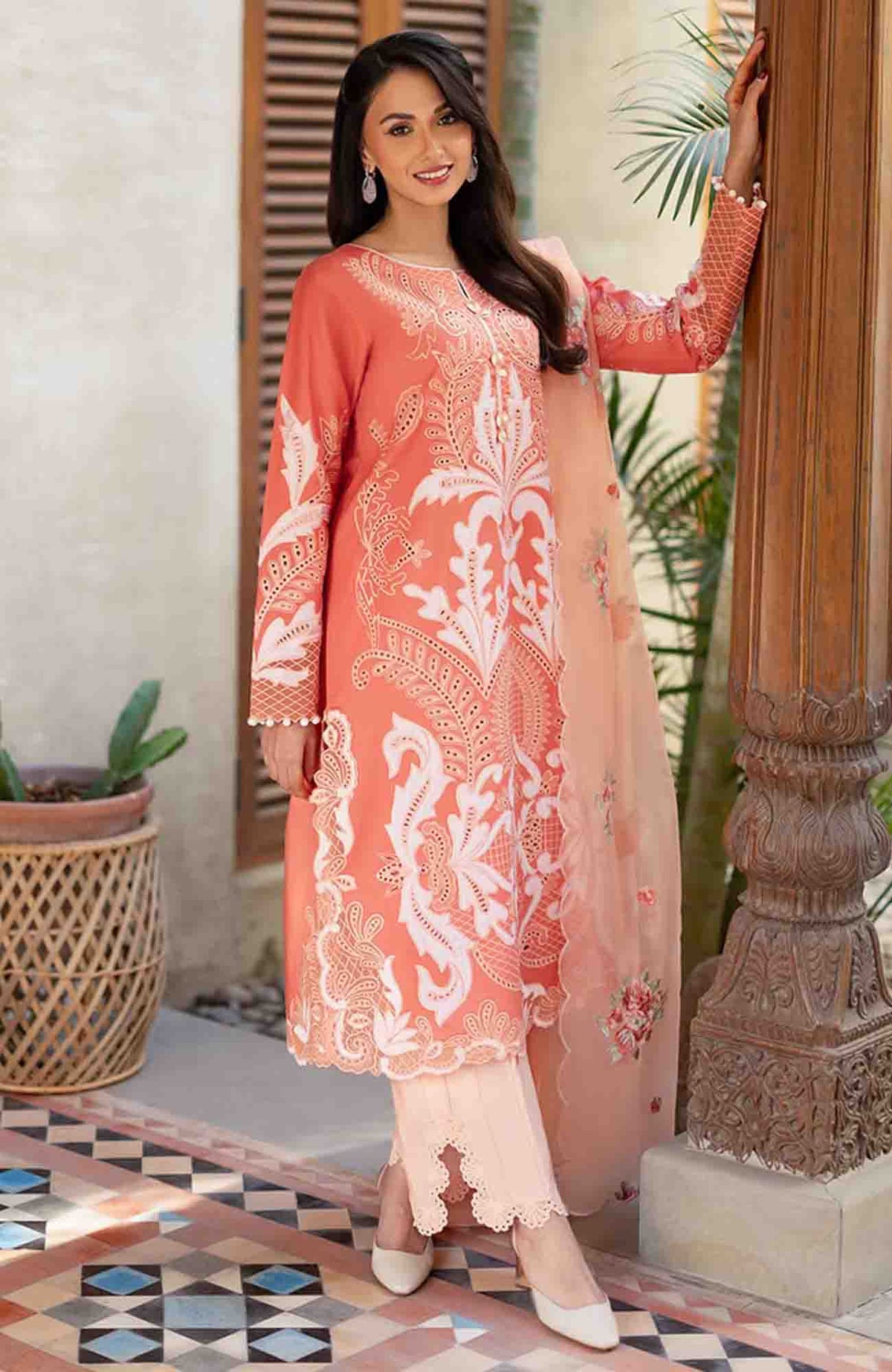 Astoria By Mushq Unstitched  Festive Lawn Embroidered 3 Piece Suit - MQHMAFL-10-Avienne- Summer Collection