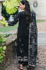 Qline by Qalamkar  Unstitched Lawn Embroidered 3 Piece Suit - QLMQDL-7- Obsidian -  Summer Collection