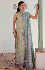 Luxury Lawn By Farah Talib Aziz Unstitched Lawn Embroidered 3 Piece Suit - FTALXL-07- Valeria Olive - Summer Collection