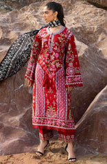 Siraa Lawn by Sadaf Fawad Khan Embroidered Suit Unstitched 3 Piece - SFKSIL07- Laal - Summer Collection