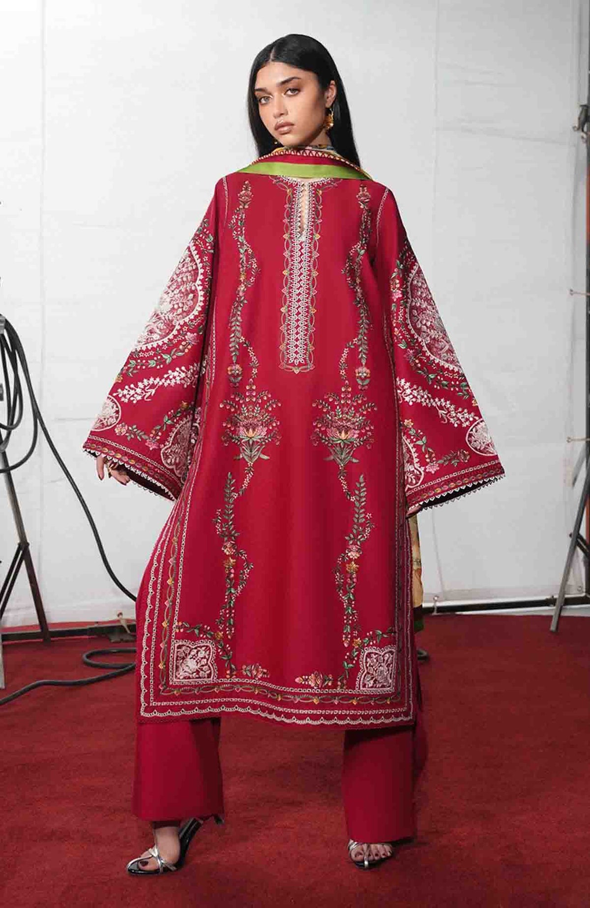 Jugnu by Hussain Rehar Unstitched Lawn Embroidered 3 Piece Suits- -JUGELXL-07- Diryaz- Summer Collection