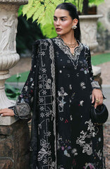 Qline by Qalamkar  Unstitched Lawn Embroidered 3 Piece Suit - QLMQDL-7- Obsidian -  Summer Collection