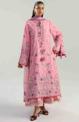 Zan By Hussain Rehar Unstitched Lawn Embroidered 3 Piece Suit -HRZANLXL-11- Pembe- Summer Collection