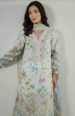 Summer Dream By Manara Unstitched Lawn Embroidered 3 Piece Suit - MNMSDRL-07- White Guara-Summer Collection