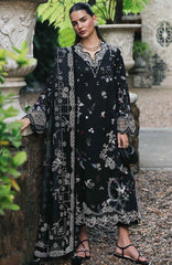 Qline by Qalamkar  Unstitched Lawn Embroidered 3 Piece Suit - QLMQDL-7- Obsidian -  Summer Collection