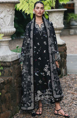 Qline by Qalamkar  Unstitched Lawn Embroidered 3 Piece Suit - QLMQDL-7- Obsidian -  Summer Collection