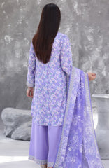 Maya Cambric Vol 1  BY Aizal Ready to wear Printed 3 Piece Suit -AZLV1MYA -06- Lavender Floral-  Winter Collection