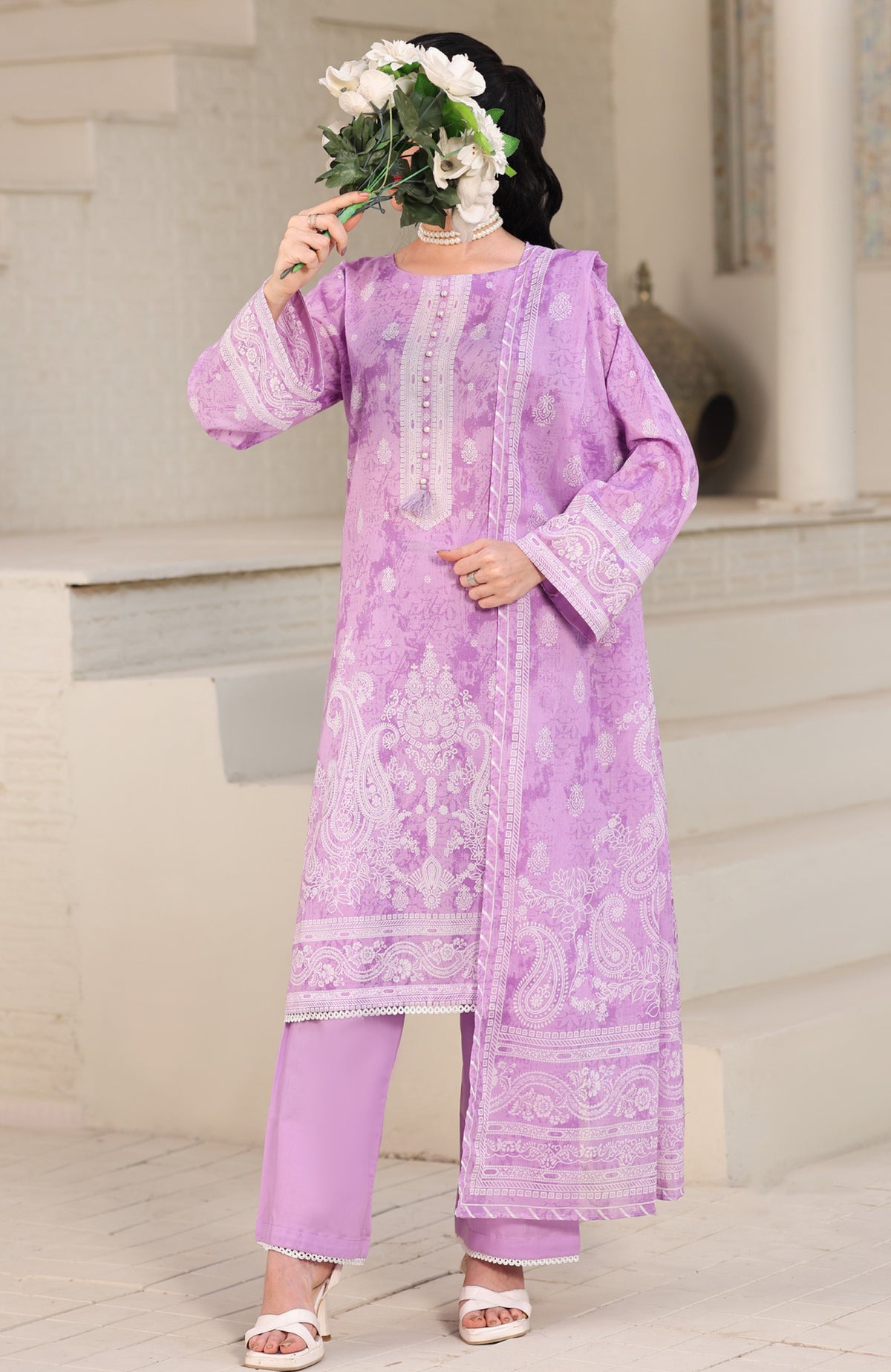 Maya Lawn Vol 4  BY Aizal Ready to wear Printed 3 Piece Suit -AZLV4MYA -01 - Summer Collection