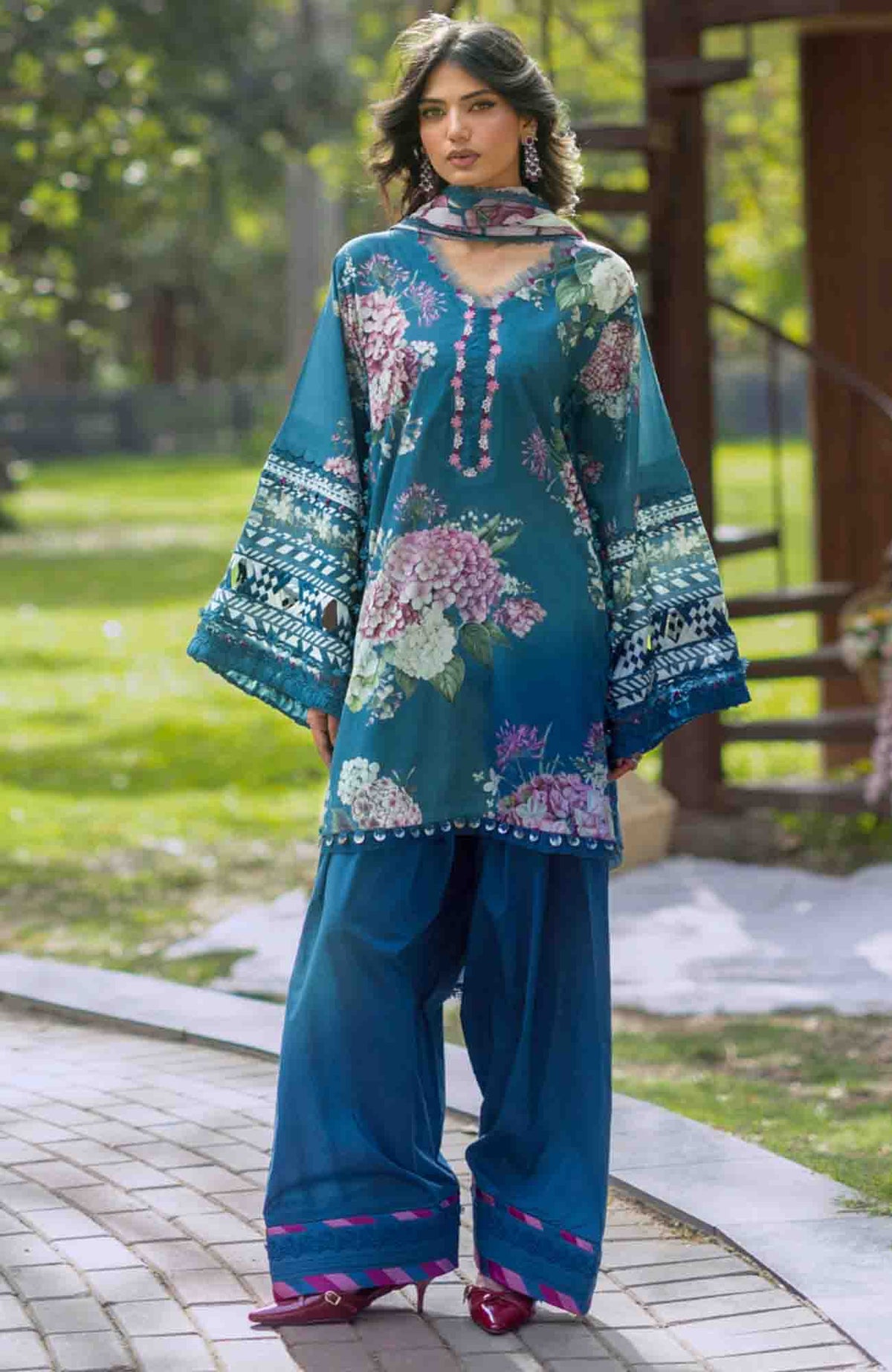 Bridgerton By Elaf Unstitched Lawn Printed 3 Piece Suit  - ELFBRGLP-8A- Eloise- Summer Collection