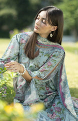 Santorini by Elaf Unstitched Lawn Printed 3 Piece Unstitched Suit - ELFSAN8A- Eirinr Bloom- Summer Collection
