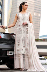 Luxury Lawn By Maria B Unstitched Lawn Embroidered 3 Piece Suit - MBLXL-8A- Summer Collection