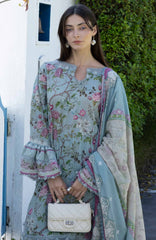 Santorini by Elaf Unstitched Lawn Printed 3 Piece Unstitched Suit - ELFSAN8A- Eirinr Bloom- Summer Collection