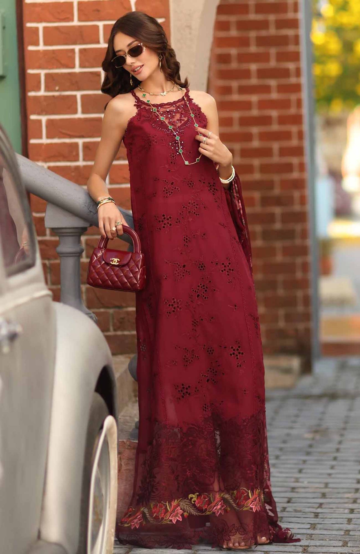 Noor Chikankari By Saadia Asad Unstitched Lawn Embroidered 3 Piece Suit - NSACKL-8A -  Summer Collection