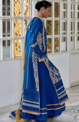 Luxury Lawn By Sobia Nazir Unstitched Lawn Embriodered 3 Piece Suit - SNLEL-8A- Summer Collection