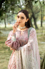 Chikankari by Elaf Unstitched Lawn Embroidered 3 Piece Suit - ELFCKL8A- Sahaa -Summer Collection