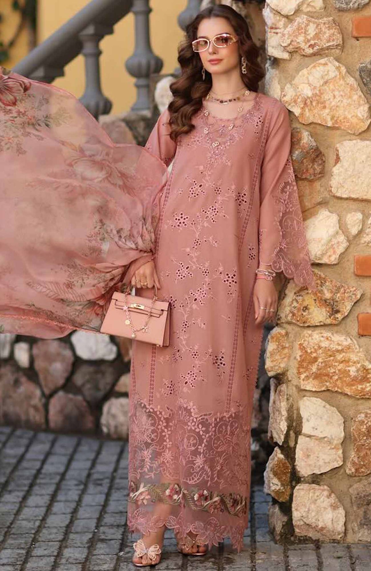 Noor Chikankari By Saadia Asad Unstitched Lawn Embroidered 3 Piece Suit - NSACKL-8B -  Summer Collection