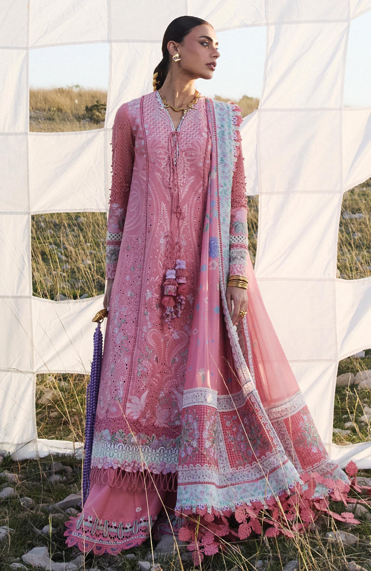 Eid Lawn By Suffuse Unstitched Lawn Embroidered 3 Piece Suit - SUFEDLXL- Kesira - Summer Collection
